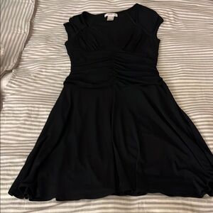 WhiteHouse BlackMarket | Ruched A-line Dress w/ Cap Sleeves & V-neck